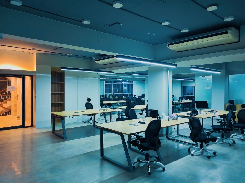Modern open-plan office workspace